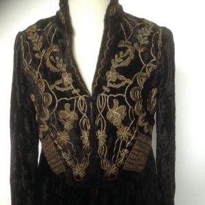 Nataya Coat embroidered Velvet/Layered Lace NWT S